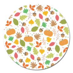 Thanksgiving Pattern Magnet 5  (round) by Valentinaart