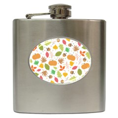 Thanksgiving Pattern Hip Flask (6 Oz) by Valentinaart