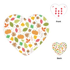 Thanksgiving Pattern Playing Cards (heart) by Valentinaart