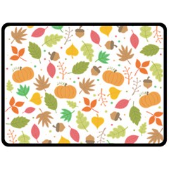 Thanksgiving Pattern Fleece Blanket (large)  by Valentinaart