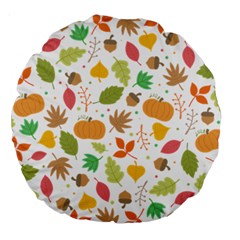 Thanksgiving Pattern Large 18  Premium Round Cushions by Valentinaart