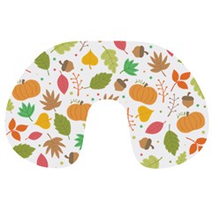 Thanksgiving Pattern Travel Neck Pillows by Valentinaart