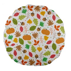 Thanksgiving Pattern Large 18  Premium Flano Round Cushions by Valentinaart