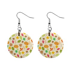 Thanksgiving Pattern Mini Button Earrings by Valentinaart