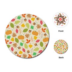 Thanksgiving Pattern Playing Cards (round) by Valentinaart