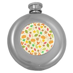 Thanksgiving Pattern Round Hip Flask (5 Oz) by Valentinaart