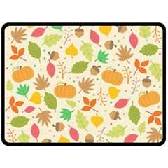 Thanksgiving Pattern Fleece Blanket (large)  by Valentinaart