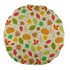 Thanksgiving Pattern Large 18  Premium Flano Round Cushions by Valentinaart