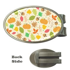 Thanksgiving Pattern Money Clips (oval)  by Valentinaart