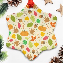 Thanksgiving Pattern Ornament (snowflake) by Valentinaart