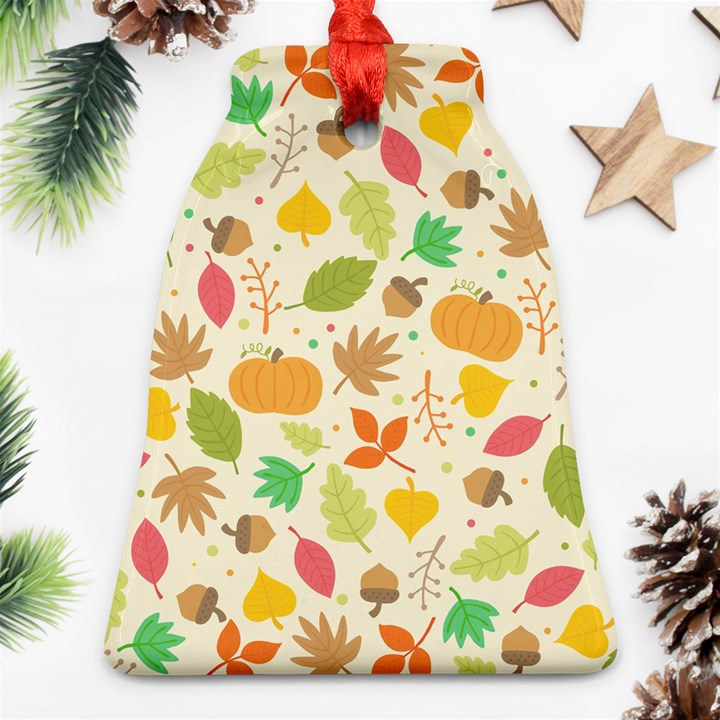 Thanksgiving pattern Bell Ornament (Two Sides)