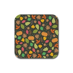 Thanksgiving pattern Rubber Square Coaster (4 pack) 