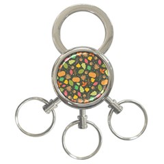 Thanksgiving pattern 3-Ring Key Chains