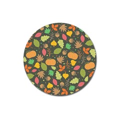 Thanksgiving pattern Magnet 3  (Round)