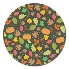 Thanksgiving pattern Magnet 5  (Round)