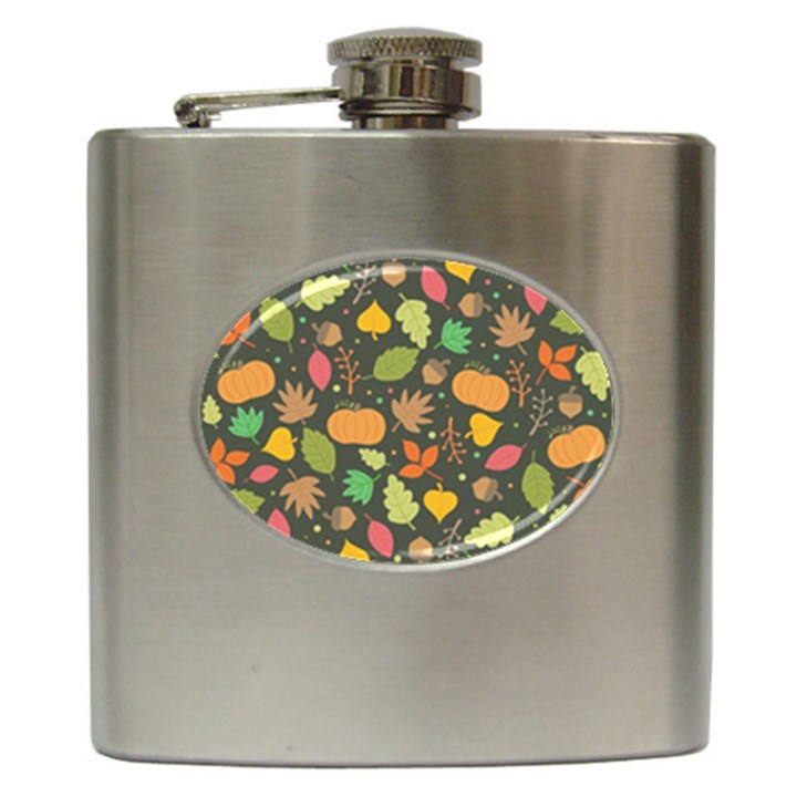 Thanksgiving pattern Hip Flask (6 oz)