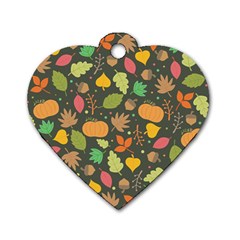 Thanksgiving pattern Dog Tag Heart (Two Sides)