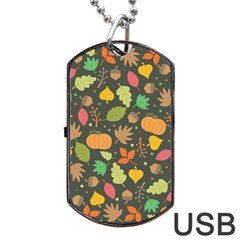 Thanksgiving pattern Dog Tag USB Flash (One Side)