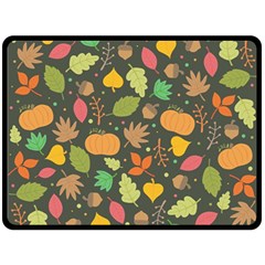 Thanksgiving pattern Double Sided Fleece Blanket (Large) 