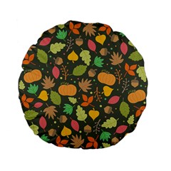 Thanksgiving Pattern Standard 15  Premium Flano Round Cushions by Valentinaart