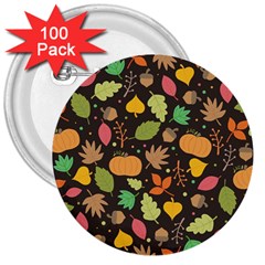 Thanksgiving Pattern 3  Buttons (100 Pack)  by Valentinaart