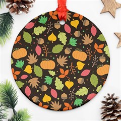 Thanksgiving Pattern Ornament (round) by Valentinaart