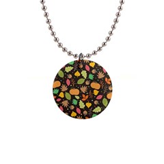 Thanksgiving Pattern 1  Button Necklace by Valentinaart