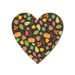 Thanksgiving Pattern Heart Magnet by Valentinaart