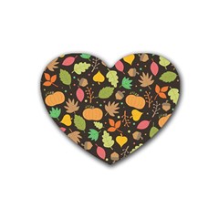 Thanksgiving Pattern Heart Coaster (4 Pack)  by Valentinaart