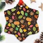 Thanksgiving pattern Snowflake Ornament (Two Sides) Front