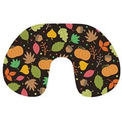 Thanksgiving Pattern Travel Neck Pillows by Valentinaart