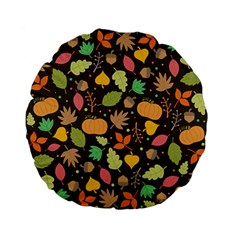 Thanksgiving Pattern Standard 15  Premium Flano Round Cushions by Valentinaart