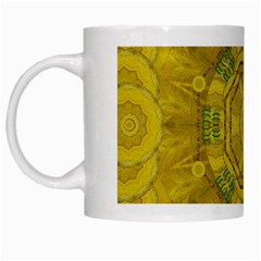 Sunshine Feathers And Fauna Ornate White Mugs by pepitasart