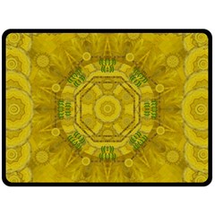 Sunshine Feathers And Fauna Ornate Fleece Blanket (large)  by pepitasart