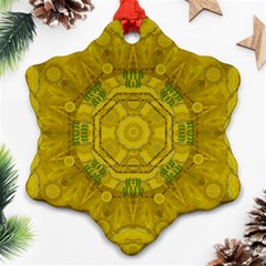 Sunshine Feathers And Fauna Ornate Snowflake Ornament (two Sides) by pepitasart