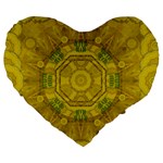 Sunshine Feathers And Fauna Ornate Large 19  Premium Heart Shape Cushions Front