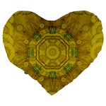 Sunshine Feathers And Fauna Ornate Large 19  Premium Heart Shape Cushions Back