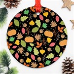 Thanksgiving pattern Ornament (Round) Front