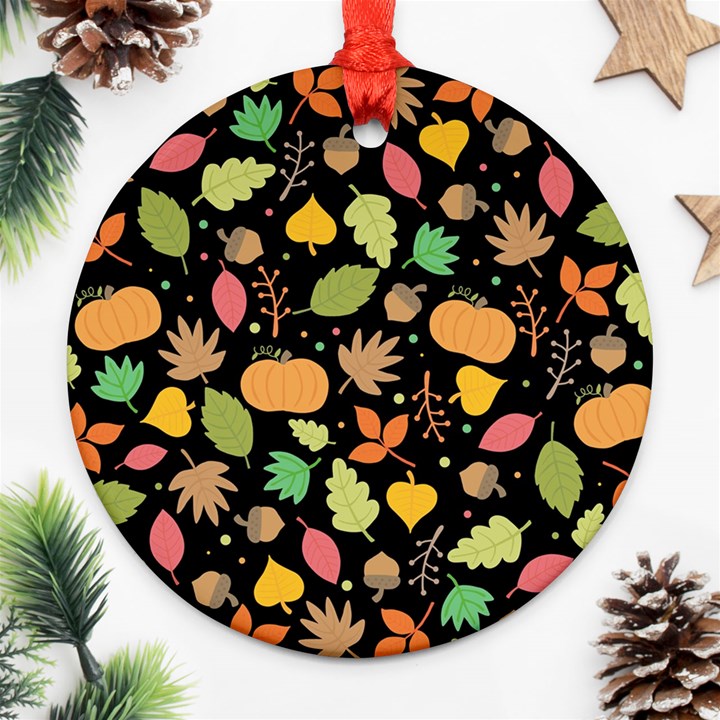 Thanksgiving pattern Ornament (Round)