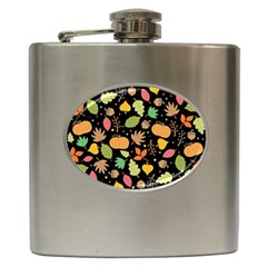 Thanksgiving Pattern Hip Flask (6 Oz) by Valentinaart