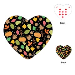 Thanksgiving Pattern Playing Cards (heart) by Valentinaart