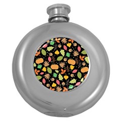 Thanksgiving Pattern Round Hip Flask (5 Oz) by Valentinaart