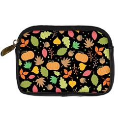 Thanksgiving Pattern Digital Camera Leather Case by Valentinaart