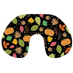 Thanksgiving Pattern Travel Neck Pillows by Valentinaart