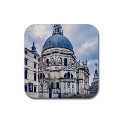 Santa Maria Della Salute Church, Venice, Italy Rubber Coaster (square)  by dflcprintsclothing