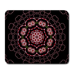 Fantasy Flowers Ornate And Polka Dots Landscape Large Mousepads by pepitasart