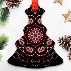 Fantasy Flowers Ornate And Polka Dots Landscape Christmas Tree Ornament (two Sides)