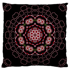 Fantasy Flowers Ornate And Polka Dots Landscape Large Cushion Case (one Side) by pepitasart