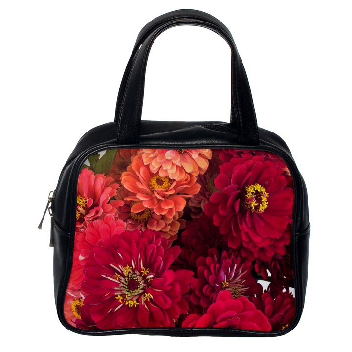 Peach and Pink Zinnias Classic Handbag (One Side)