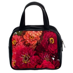 Peach And Pink Zinnias Classic Handbag (two Sides)